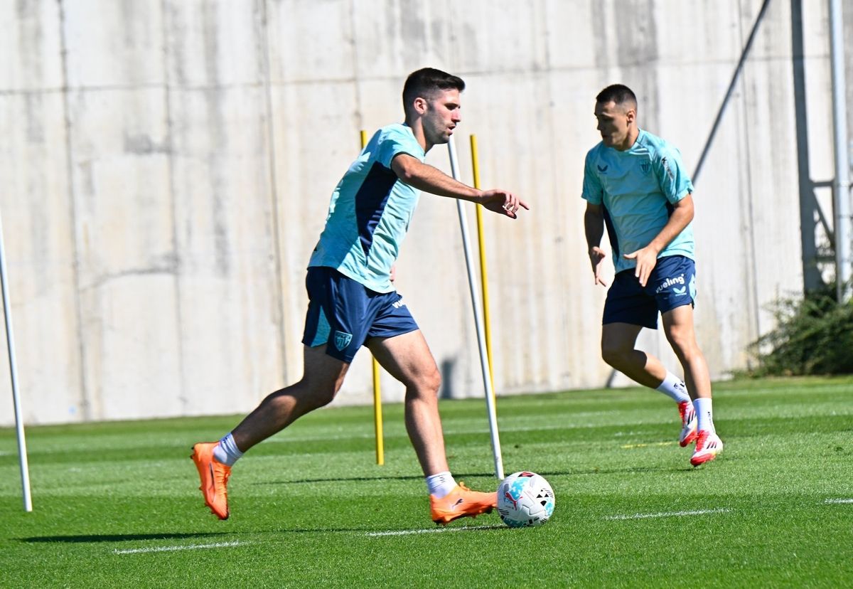 Entrenamiento del Athletic tras el partido ante el Borussia