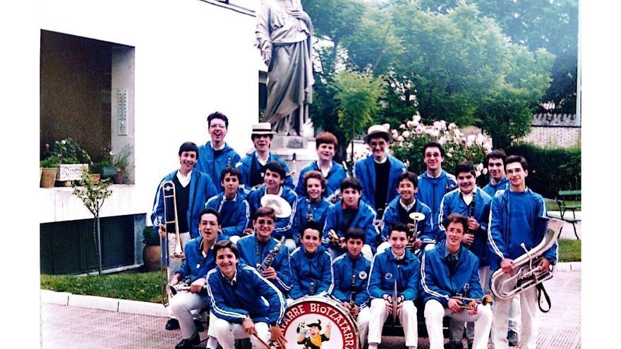 Imagen de 1985 en el colegio Corazonistas cuando la fanfarre echó a andar.