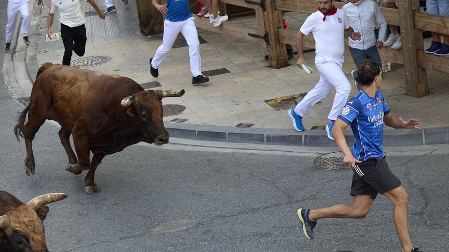 Un vecino de Lezo, herido en el encierro de Tafalla