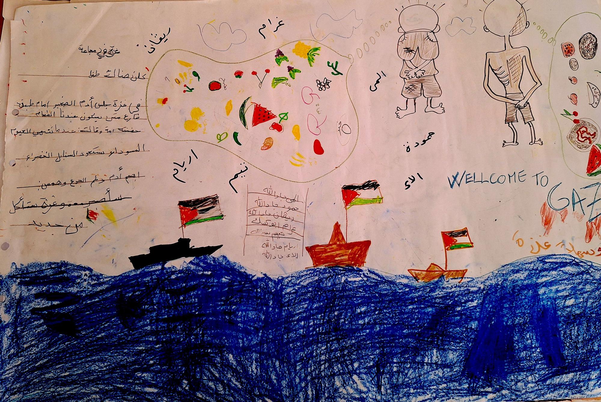 El dibujo permite a los niños y niñas de los campos de refugiados de Cisjordania expresarse libremente.