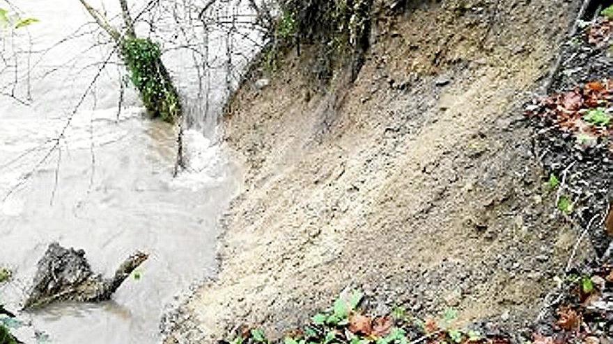 El desprendimiento en el camino rural Loidi-Altzueta. Foto: N.G.