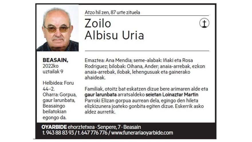 Zoilo  Albisu Uria