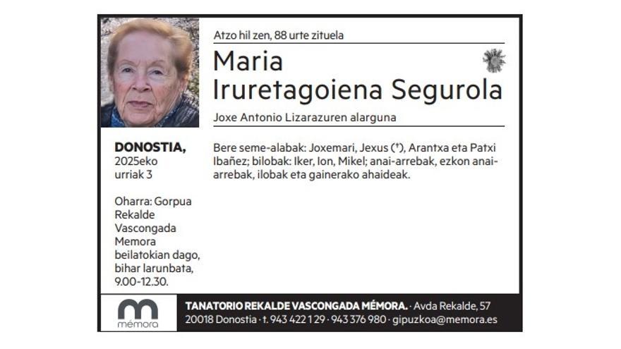 Maria Iruretagoiena Segurola