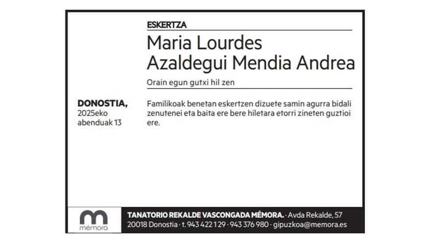 Maria Lourdes Azaldegui Mendia Andrea