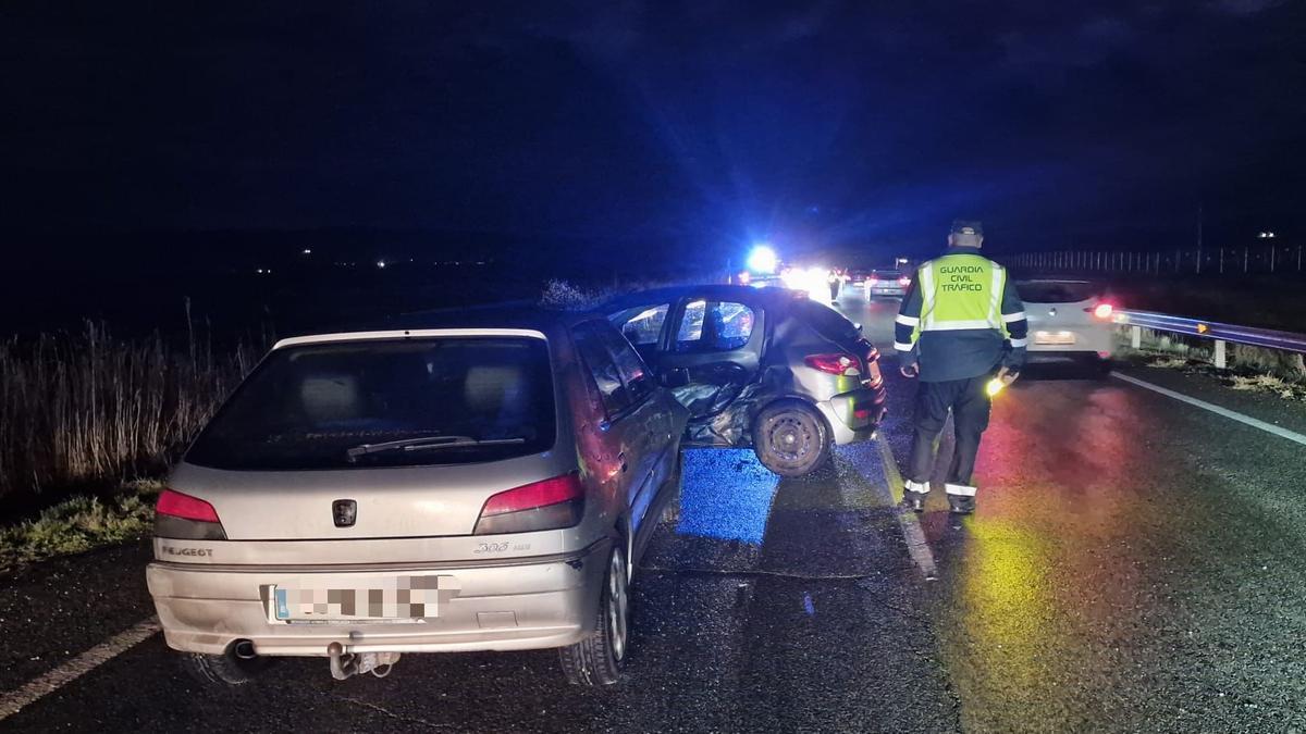 Herida una mujer en el choque de dos turismos en la NA-160 en Corella