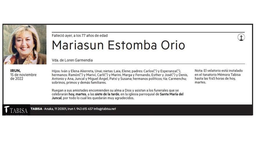 Mariasun Estomba Orio