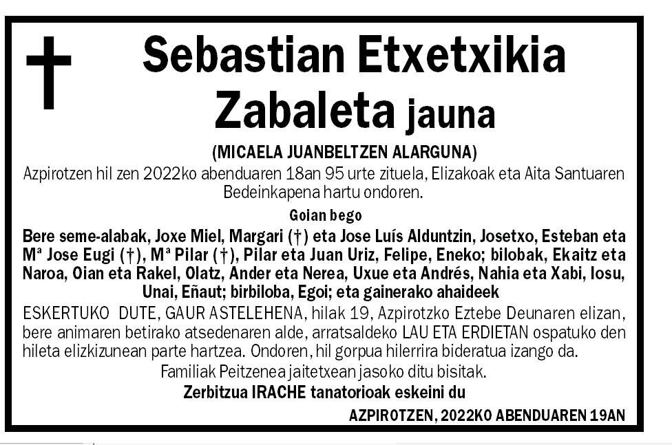 Sebastian Etxetxikia Zabaleta