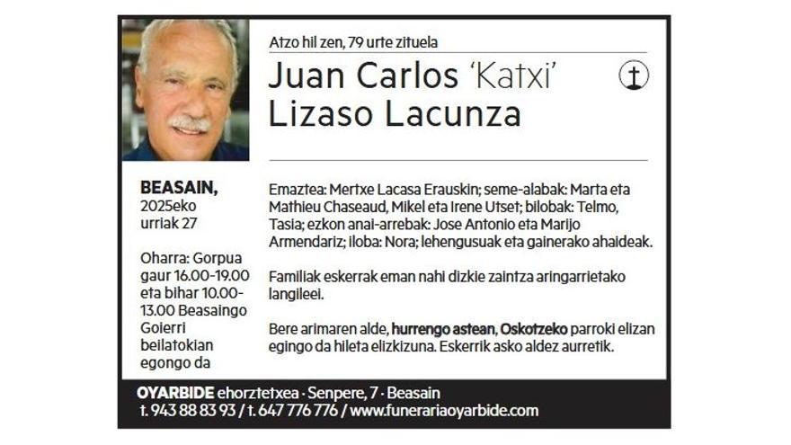 JUAN CARLOS LIZASO LACUNZA