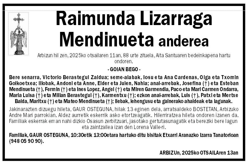 Raimunda Lizarraga Mendinueta
