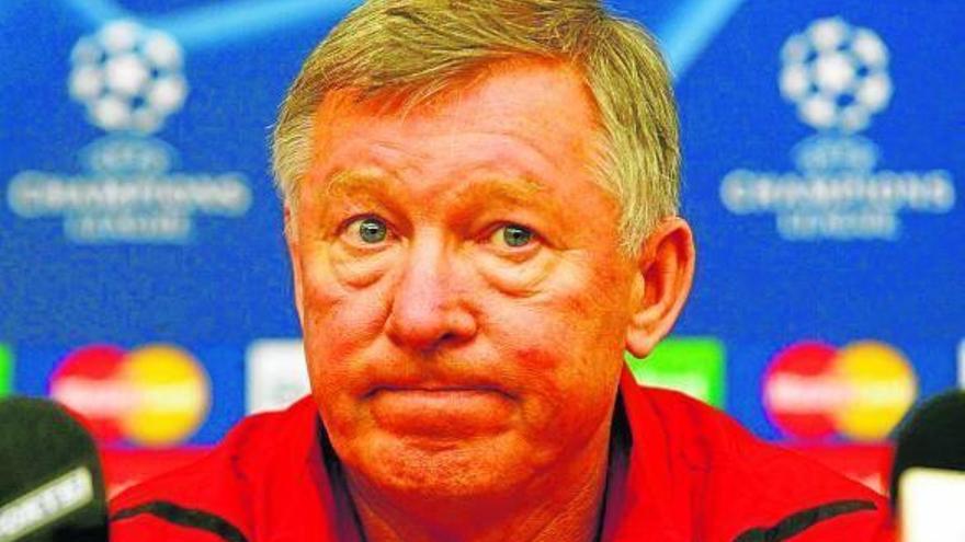 Alex Ferguson, poco antes de la rueda de prensa que ofreció ayer en Manchester.