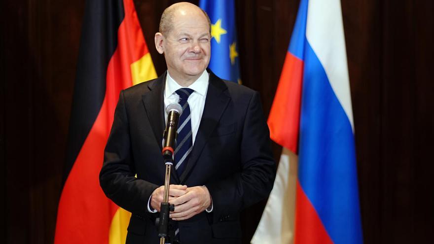 El canciller Olaf Scholz durante su última visita a Moscú.