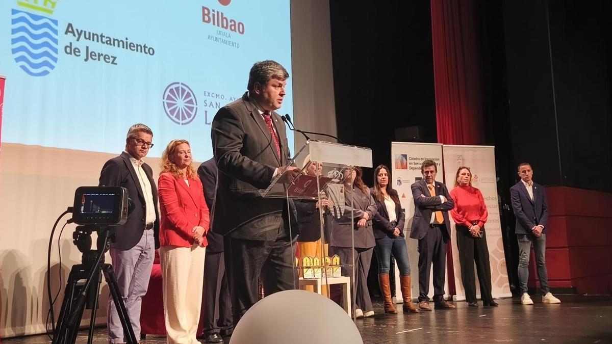 El concejal Juan Ibarretxe durante la entrega de premios que ha tenido lugar en Madrid.