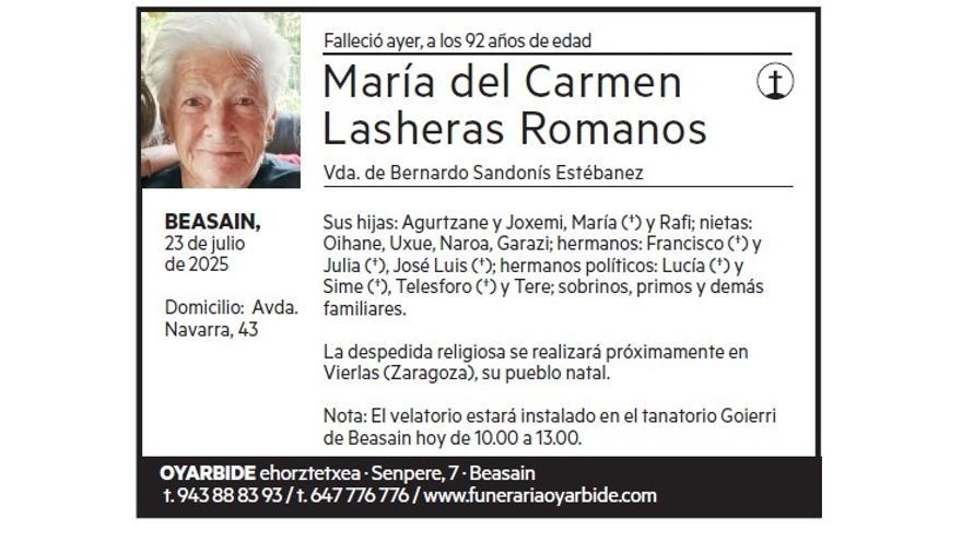 MARIA DEL CARMEN LAS HERAS ROMANOS