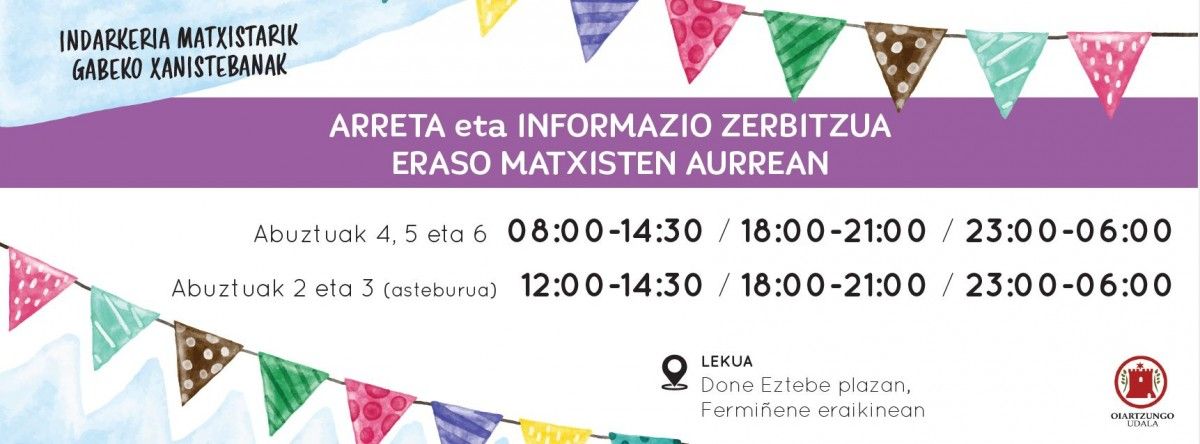 Arreta guneko ordutegia