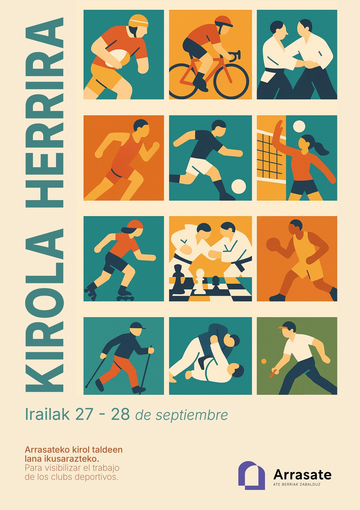 Cartel que anuncia la iniciativa &#039;Kirola Herrira&#039;.