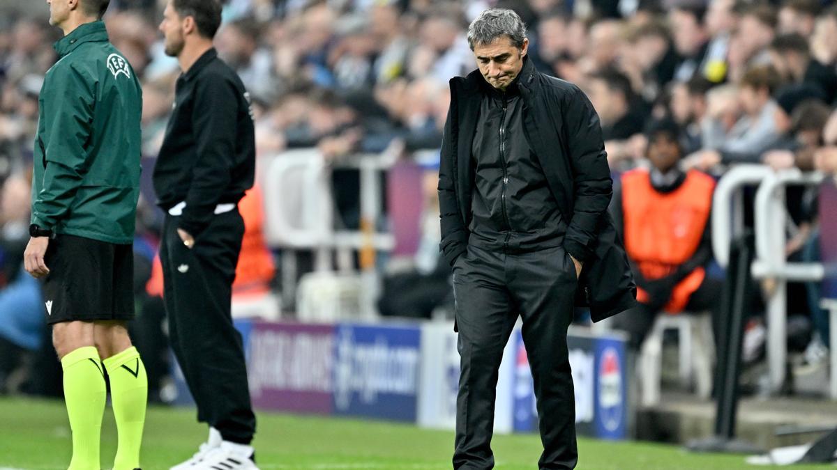 Ernesto Valverde, con cara de circunstancias