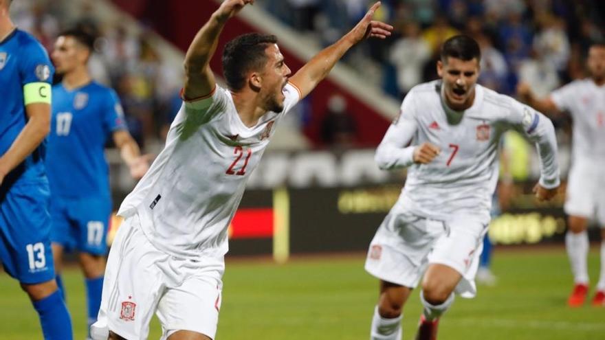 Fornals celebra su gol a Kosovo.