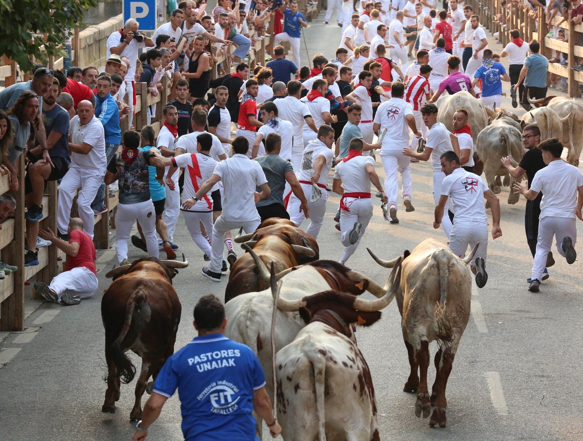 Fotos del tercer encierro de fiestas de Tafalla 2025