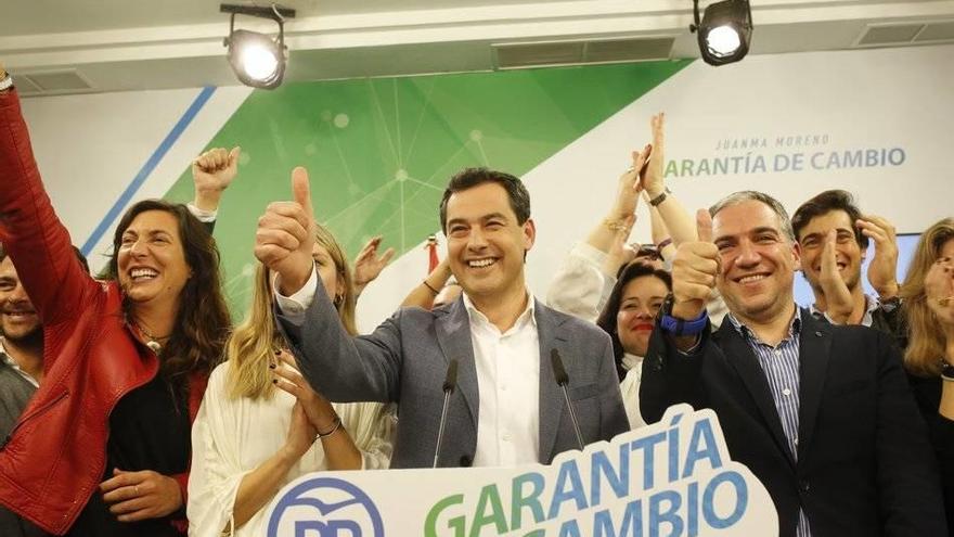 Juanma Moreno comparece tras conocerse los resultados electorales en Andalucía