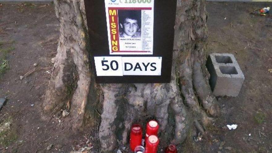Uno de los carteles colocados en la ciudad belga de Amberes, cuando se cumplieron 50 días de la desaparición del joven vasco.