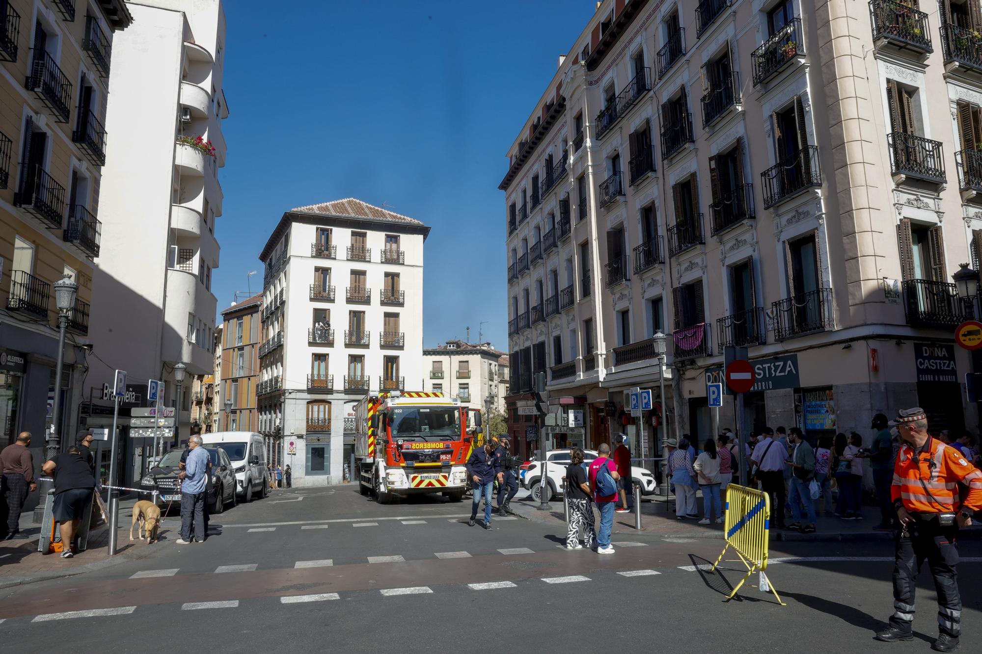 Las imágenes del derrumbe de un edificio en Madrid