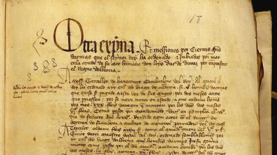 El Archivo de Navarra dedica su microexposición de junio a los 650 años de la conquista de Albania
