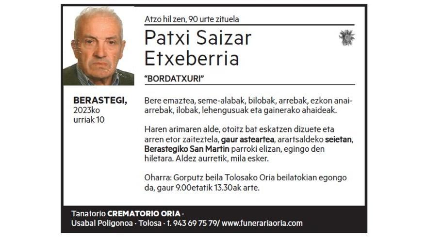 PATXI SAIZAR ETXEBERRIA