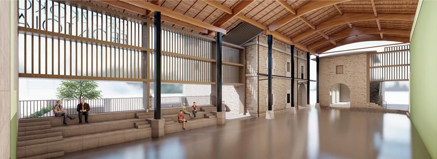 Las lamas de madera permiten la entrada de luz natural