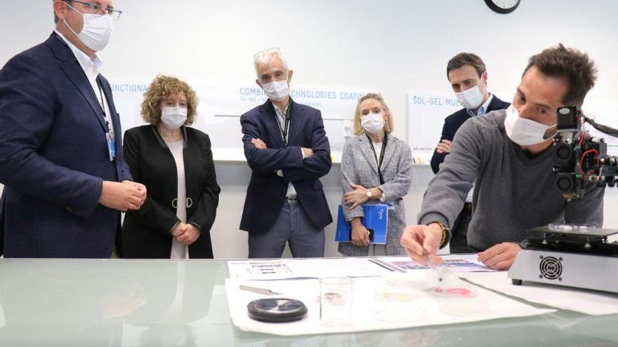 Markel Olano, durante la visita a las instalaciones de Tekniker.