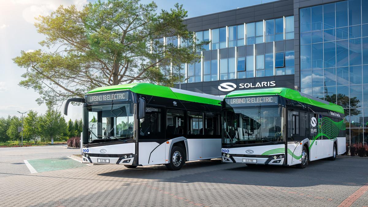Unidades eléctricas de 12 y 18 metros que Solaris suministrará a Polonia.