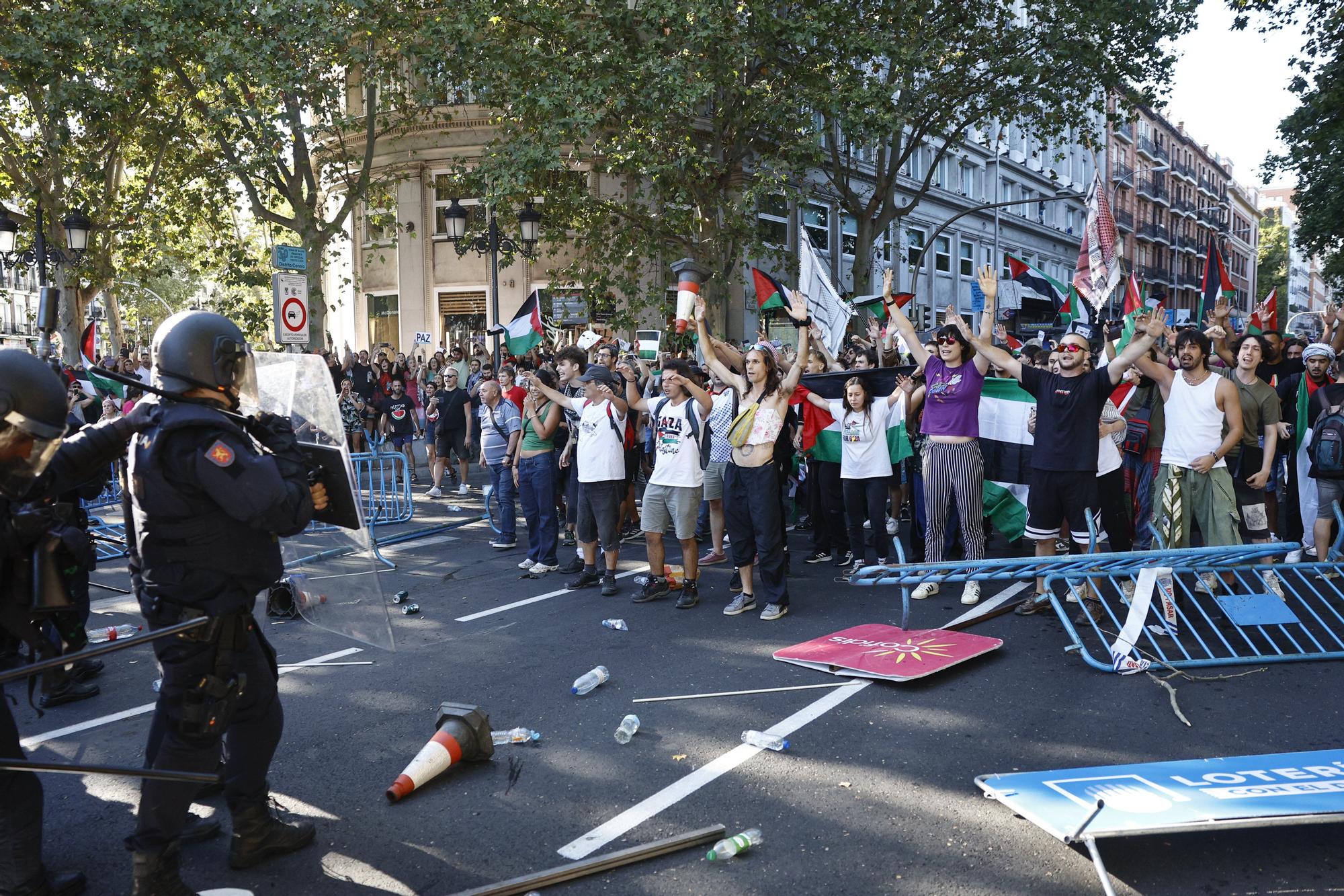 Cargas policiales en Madrid contra los manifestantes propalestina