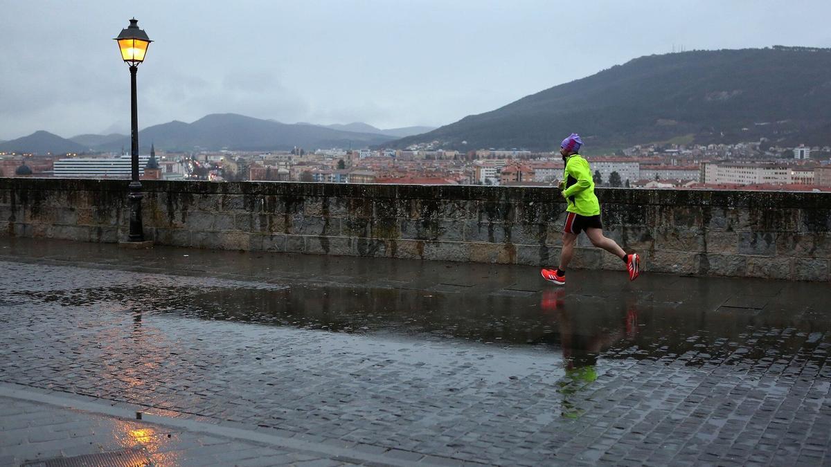 Un día de lluvia en Pamplona.