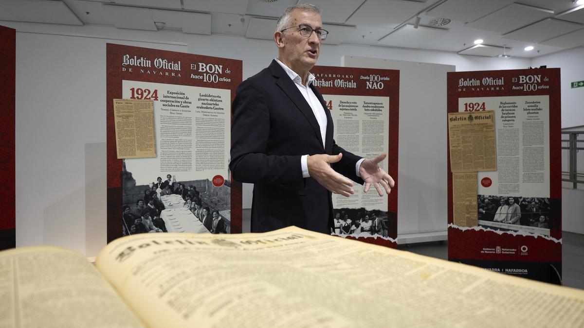 El vicepresidente Taberna, en la presentación de la exposición.