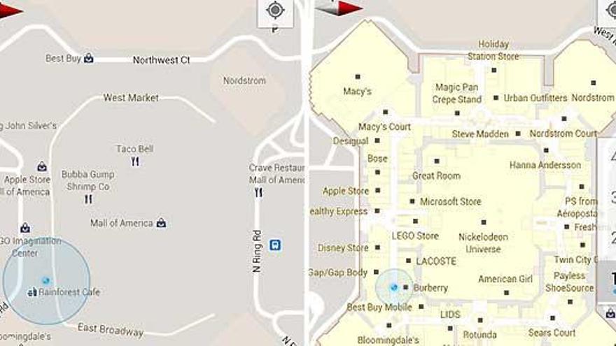Lo último de Google Maps: planos de interiores
