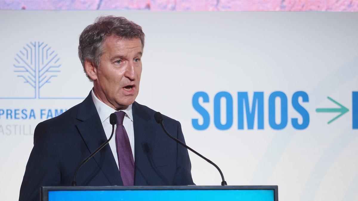 Feijóo, durante una intervención.