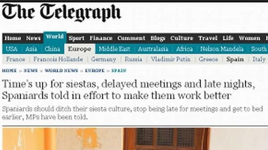 «The Telegraph» se burla de la siesta española