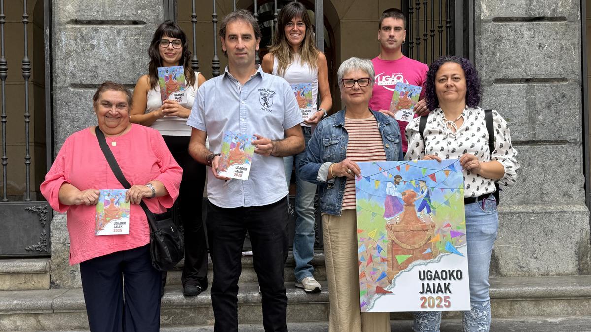 Presentación del programa de fiestas de Ugao con el alcalde y sus protagonistas