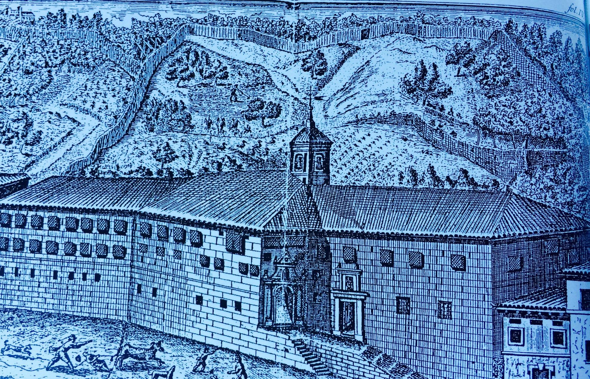 Grabado del antiguo convento de La Esperanza de Bilbao, hoy Instituto Zabalburu