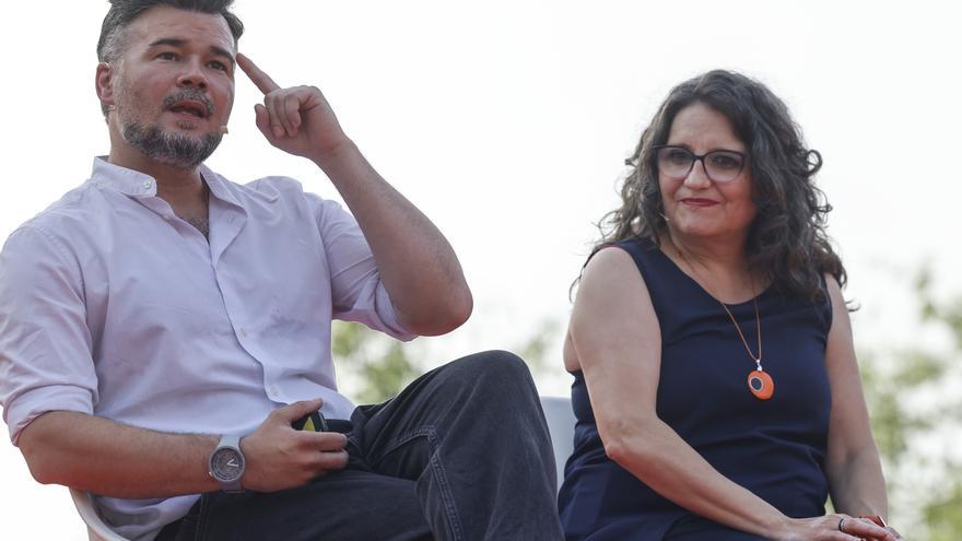 Oltra y Rufián llaman a la unidad de la izquierda: "Dejemos atrás nuestras míseras diferencias"