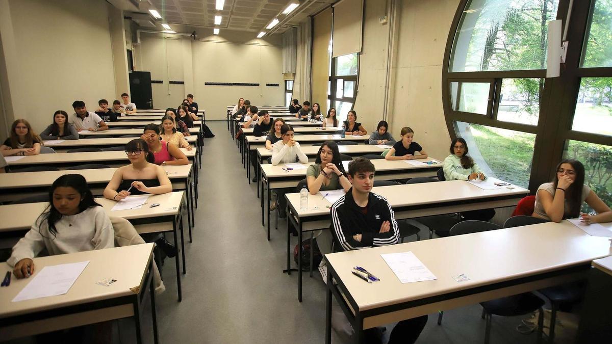 Estudiantes, antes de empezar el examen
