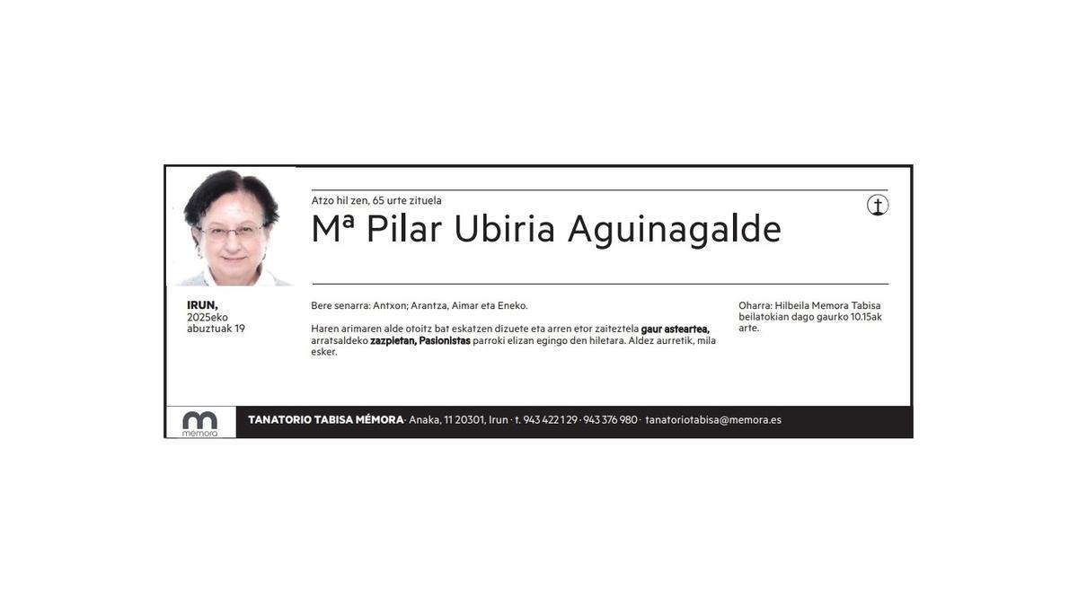 Mª Pilar Ubiria Aguinagalde