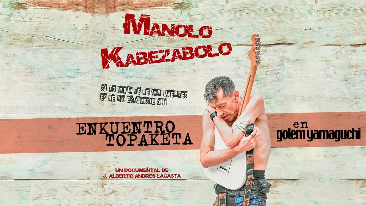 Imagen que ilustra el encuentro con Manolo Kabezabolo en los cines Golem Yamaguchi, donde se estrena el documental dedicado al artista punk.