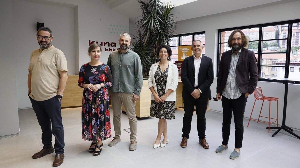 Manuel Gomez de Fundación Bisubi, Amelia Sancho de Deia, Mikel Arrillaga de Hazi, Itziar Zubizarreta de Granja Murrieta, Jon Ander Egaña de Basque Food Cluster y Braulio Gómez de la Universidad de Deusto