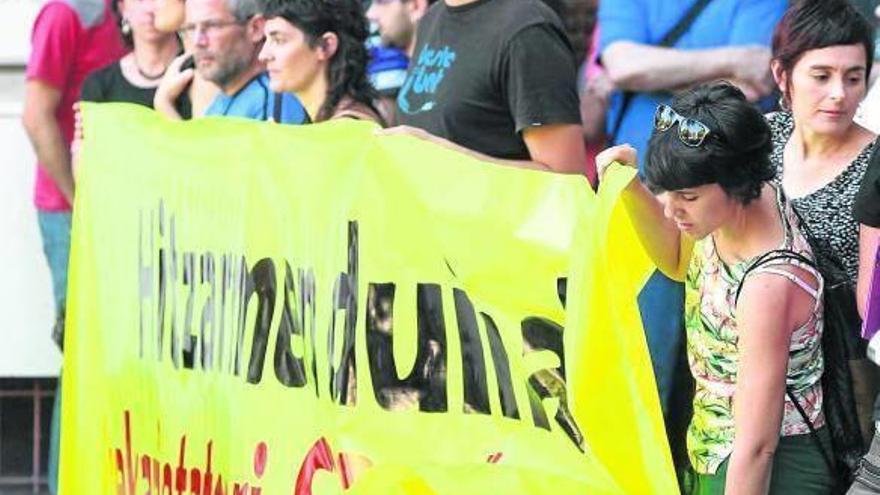 Movilización en Bilbao en defensa de los convenios sectoriales en julio de 2013.