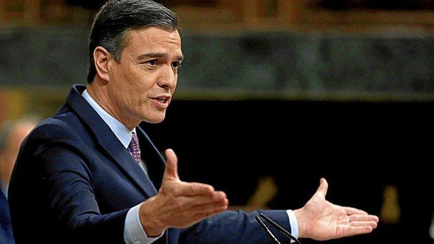 Pedro Sánchez, en la tribuna del Congreso.