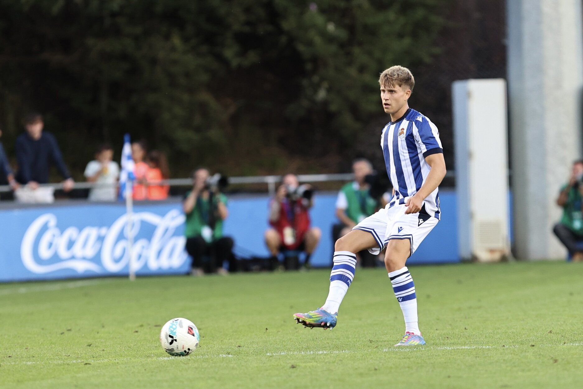 El lateral derecho de la Real Sociedad Iñaki Rupérez, en un amistoso en Zubieta
