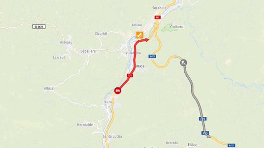 Retenciones en dos puntos próximos de la N-I en Gipuzkoa en sentido Donostia