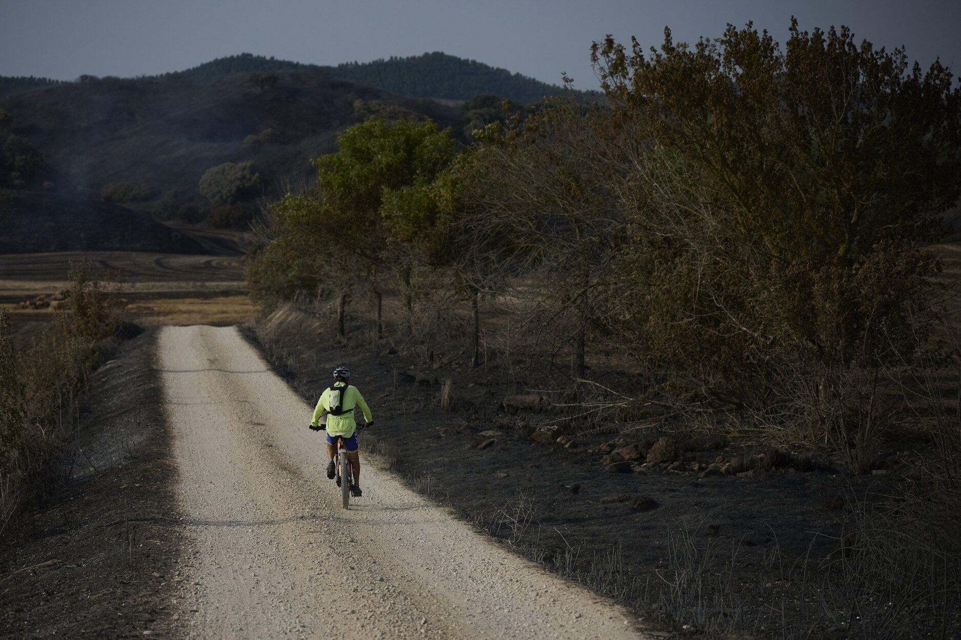 Imágenes de la zona afectada por el incendio en Enériz