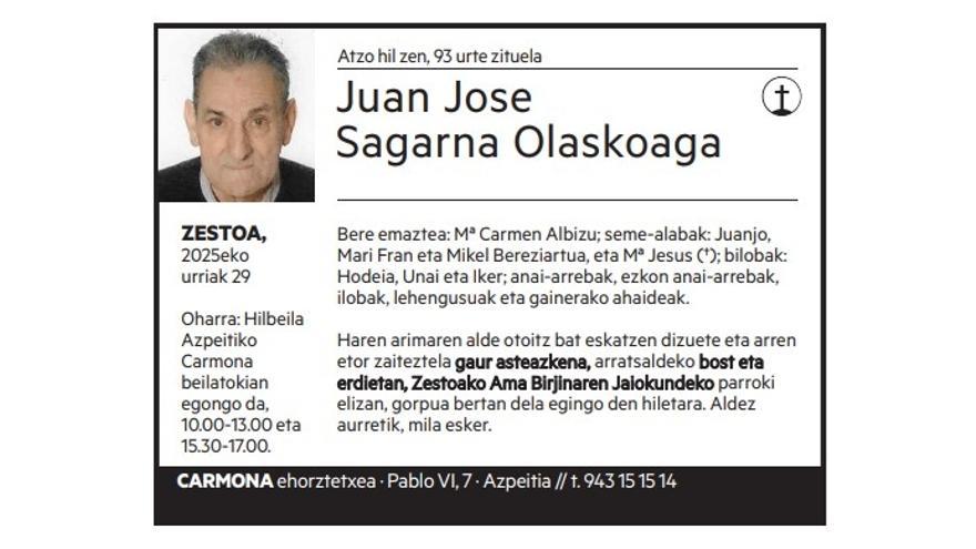 Juan Jose Sagarna Olaskoaga
