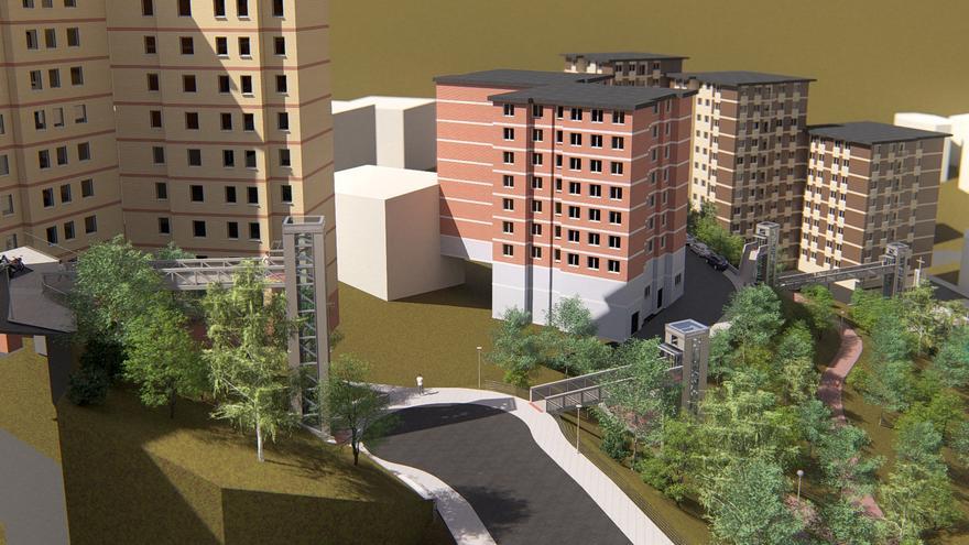 Basauri licita por 6,1 millones de euros las obras de los cinco ascensores que darán accesibilidad a El Kalero y Basozelai